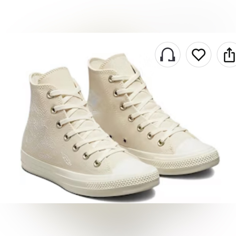 Converse Chuck Taylor All Star High ‘Embroidered Floral Ivory’ A02074F Size 8